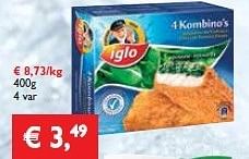 Promoties 4 kombino`s - Iglo - Geldig van 12/09/2013 tot 24/09/2013 bij Prima