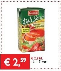 Promoties Deli soup - Campbell's - Geldig van 12/09/2013 tot 24/09/2013 bij Prima