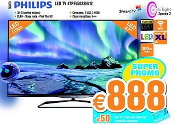 Promotions Philips led tv 47pfl5028h-12 - Philips - Valide de 23/09/2013 à 20/10/2013 chez Krefel