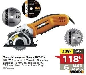 Worx Zaag handycut worx wx424 Promotie bij BricoPlanit