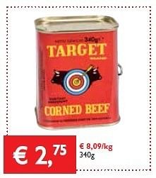 Promoties Corned beef - Target - Geldig van 26/09/2013 tot 08/10/2013 bij Prima