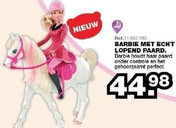 canvas naaimachine zak Mattel Barbie met echt lopend paard - Promotie bij Maxi Toys