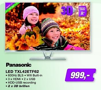 Promoties Led txl42etf62 - Panasonic - Geldig van 01/10/2013 tot 31/10/2013 bij ElectronicPartner