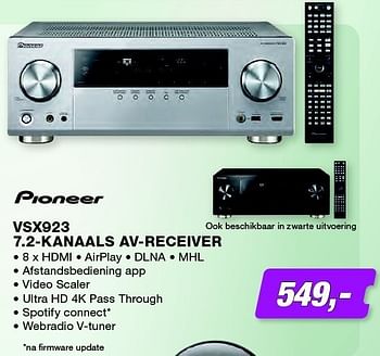 Promoties Vsx923 7.2-kanaals av-receiver - Pioneer - Geldig van 01/10/2013 tot 31/10/2013 bij ElectronicPartner