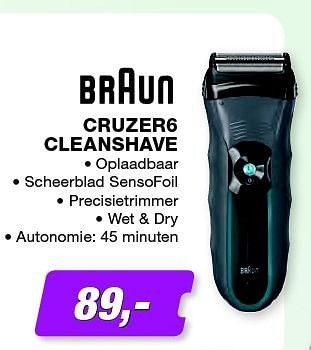Promoties Cruzer6 cleanshave - Braun - Geldig van 01/10/2013 tot 31/10/2013 bij ElectronicPartner