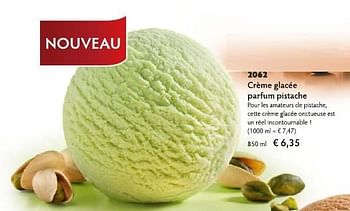 Promotions Cre`me glace`e parfum pistache - Produit maison - Bofrost - Valide de 01/10/2013 à 28/03/2014 chez Bofrost