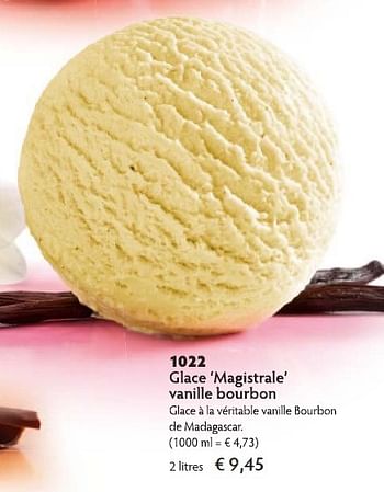 Promotions Glace `magistrale` vanille bourbon - Produit maison - Bofrost - Valide de 01/10/2013 à 28/03/2014 chez Bofrost