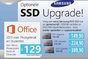 Promoties Ssd upgrade - Samsung - Geldig van 07/10/2013 tot 15/11/2013 bij Compudeals