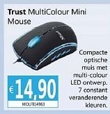 Promoties Trust multicolour mini mouse - Trust - Geldig van 07/10/2013 tot 15/11/2013 bij Compudeals