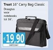 Promoties Trust carry bag classic - Trust - Geldig van 07/10/2013 tot 15/11/2013 bij Compudeals