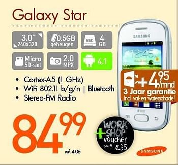 Promoties Samsung galaxy star - Samsung - Geldig van 15/10/2013 tot 30/11/2013 bij PC Center