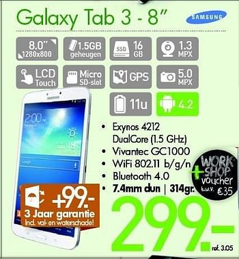 Promoties Samsung galaxy tab 3 - Samsung - Geldig van 15/10/2013 tot 30/11/2013 bij PC Center