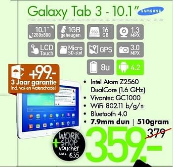 Promoties Samsung galaxy tab 3 - Samsung - Geldig van 15/10/2013 tot 30/11/2013 bij PC Center