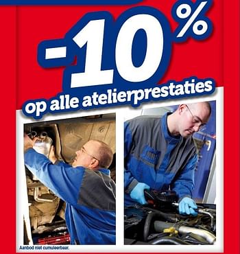 Promoties -10% op alle aterlierprestaties - Huismerk - Auto 5  - Geldig van 21/10/2013 tot 06/11/2013 bij Auto 5