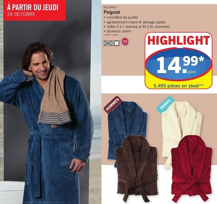 Miomare Peignoir En promotion chez Lidl