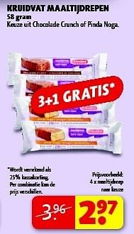 Promoties 4 x maaltijdreep - Huismerk - Kruidvat - Geldig van 22/10/2013 tot 03/11/2013 bij Kruidvat