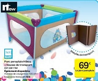 Tex Baby Parc Parapluie Hibou Housse De Transport En Promotion Chez Carrefour