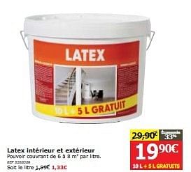 Promotions Latex intérieur et extérieur - LATEX - Valide de 23/10/2013 à 12/11/2013 chez BricoPlanit