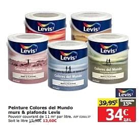Promotions Peinture colores del mundo murs + plafonds levis - Levis - Valide de 23/10/2013 à 12/11/2013 chez BricoPlanit