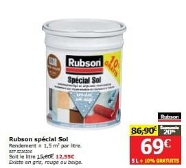 Promotions Rubson spécial sol - Rubson - Valide de 23/10/2013 à 12/11/2013 chez BricoPlanit
