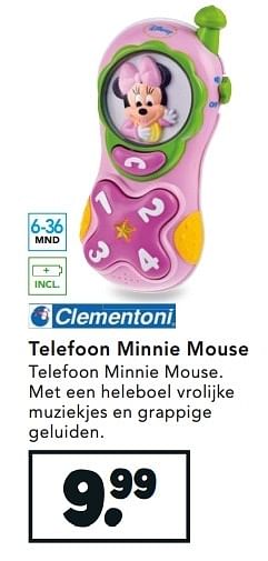 Korting zak Wacht even Clementoni Telefoon minnie mouse - Promotie bij Blokker