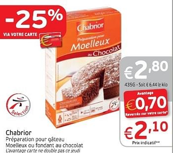 Préparation pour moelleux au chocolat 435g CHABRIOR - KIBO