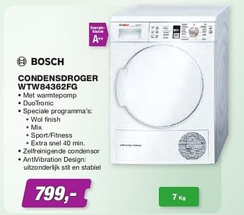 Promoties Bosch condensdroger wtw84362fg - Bosch - Geldig van 01/11/2013 tot 30/11/2013 bij ElectronicPartner