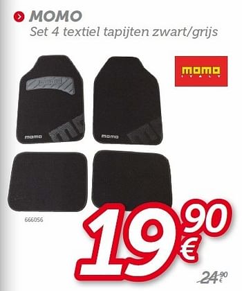 Promoties Momo set 4 textiel tapijten zwart-grijs - Momo - Geldig van 12/11/2013 tot 07/12/2013 bij Auto 5