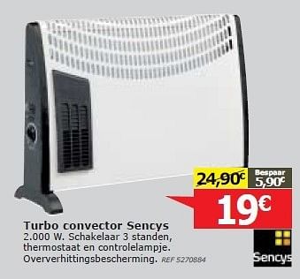 Promotions Turbo convector sencys - Sencys - Valide de 13/11/2013 à 02/12/2013 chez BricoPlanit
