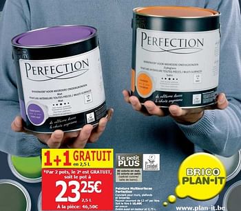 Promotions Peinture multisurfaces perfection - Perfection - Valide de 13/11/2013 à 02/12/2013 chez BricoPlanit