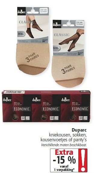 Geld rubber kennis procent Duparc Duparc kniekousen, sokken, kousenvoetjes of panty`s - Promotie bij  Colruyt