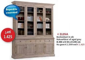 Uitmaken winkel Redenaar Huismerk - Weba Boekenkast in eik natuurkleur of aged grey - Promotie bij  Weba