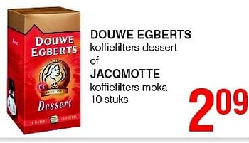 Blaast op bewijs Bermad Douwe Egberts Douwe egberts koffiefilters dessert of jacqmotte koffiefilters  moka - Promotie bij Spar (Colruytgroup)