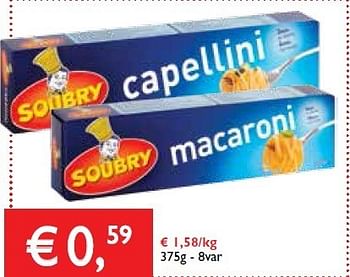 Promoties Soubry capellini - Soubry - Geldig van 21/11/2013 tot 03/12/2013 bij Prima