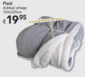 Promoties Plaid dubbel schaap - Huismerk - Euroshop - Geldig van 22/11/2013 tot 31/12/2013 bij Euro Shop