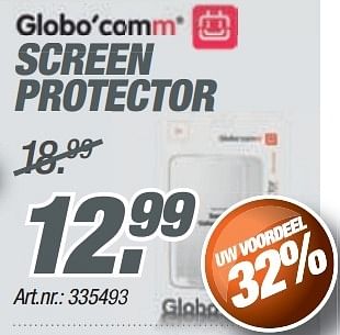 Promoties Globo`comm screen protector - Globo'Comm - Geldig van 24/11/2013 tot 08/12/2013 bij Auva