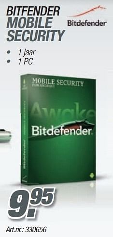 Promotions Bitdefender bitfender mobile security - Bitdefender - Valide de 24/11/2013 à 08/12/2013 chez Auva