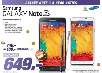 Promotions Samsung galaxy note 3 - Samsung - Valide de 24/11/2013 à 08/12/2013 chez Auva