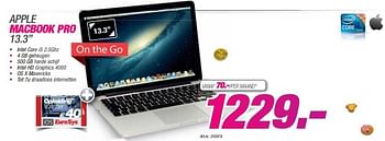 Promoties Apple macbook pro 13.3 - Apple - Geldig van 24/11/2013 tot 08/12/2013 bij Auva