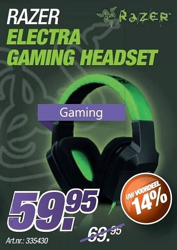 Promotions Racer electra gaming headset - Racer - Valide de 24/11/2013 à 08/12/2013 chez Auva