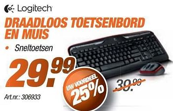 Promoties Logitech draadloos toetsenbord en muis - Logitech - Geldig van 24/11/2013 tot 08/12/2013 bij Auva