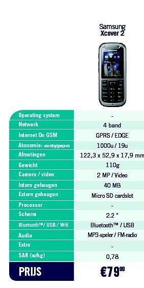 Promoties Samsung xcover 2 - Samsung - Geldig van 01/12/2013 tot 31/12/2013 bij The Phone House