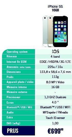 Promoties Iphone 5s 16gb - Apple - Geldig van 01/12/2013 tot 31/12/2013 bij The Phone House