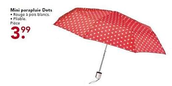Promotions Mini parapluie dots - Produit maison - Blokker - Valide de 02/12/2013 à 31/12/2013 chez Blokker