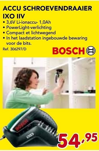 Promoties Bosch accu schroevendraaier ixo iiv - Bosch - Geldig van 02/12/2013 tot 28/12/2013 bij Group Meno