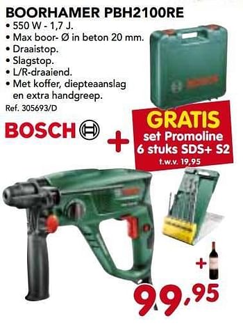 Promoties Bosch boorhamer pbh2100re - Bosch - Geldig van 02/12/2013 tot 28/12/2013 bij Group Meno