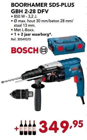 Promoties Bosch boorhamer sds-plus gbh 2-28 dfv - Bosch - Geldig van 02/12/2013 tot 28/12/2013 bij Group Meno