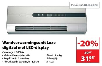 Huismerk Wandverwarmingsunit luxe digitaal met led-display - bij Gamma