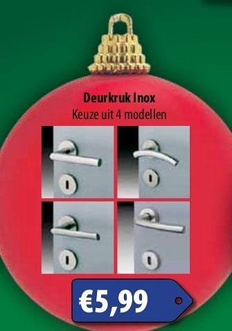 Promoties Deurkruk inox - Huismerk - Bouwcenter Frans Vlaeminck - Geldig van 06/12/2013 tot 31/12/2013 bij Bouwcenter Frans Vlaeminck
