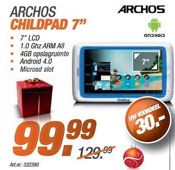Promoties Archos childpad 7 - Archos - Geldig van 09/12/2013 tot 23/12/2013 bij Auva